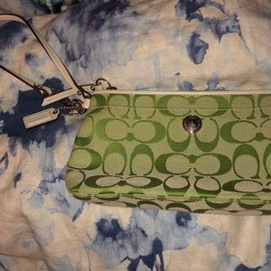 Coach Green Signature C Mini Clutch